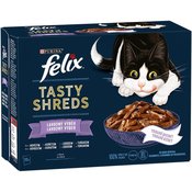Felix hrana za macke Tasty Shreds s govedinom, piletinom, lososom, tunom u soku, 6x (12 x 80 g)