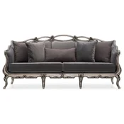 Casa Padrino luxury baroque living room sofa gray/silver - Handmade baroque style sofa with decorative pillows - Luxury living room furniture in baroque style - Noble & Magnificent
