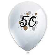 Komplet 6 lateks balonov z vzorcem 50 let
