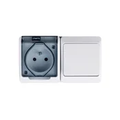 shumee Hermes Stopniščno stikalo + vtičnica z/brez IP44 GNT 0327-11