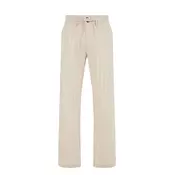 WE Fashion Chino hlače kremna/temno siva