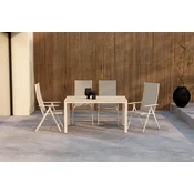 Venture Design Jedilna miza in stol komplet Mirko jedilna miza in stoli Levanzo 140x80x74 cm bež
