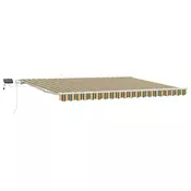 Skrovita tenda Bež 450 × 350 cm Tkanina i celik
