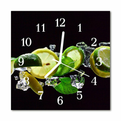 tulup.si Steklena kvadratna ura Limone limete 30x30 cm