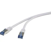 Renkforce Renkforce RF-4737370 RJ45 omrežni kabel\, Patch kabel CAT 6a S/FTP 3.00 m siva visoko fleksibilno\, pozlačeni konektorji 1 kos, (20418539)