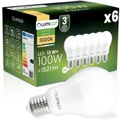 LUMILED 6x LED žarnica E27 A60 13W = 100W 1521lm 3000K Topla svetloba 260°