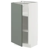 METOD Podni element s policama, bela/Nickebo mat sivozelena, 40x37 cm