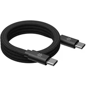 CELLY USB-C na USB-C kabel 60 W, magnetski pleteni, 1 m crne boje
