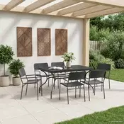 vidaXL Komplet za jedilnico v vrtu 7 pcs Antracit Jeklo