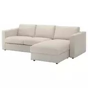 VIMLE Sofa trosed, s lenjivcem/Gunnared bež