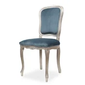 Casa Padrino luxury baroque dining room chair blue/silver H. 100 cm