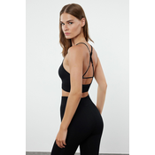 Trendyol Black Seamless Support Adjustable Rope Strap Knitted Sports Bra