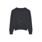 Trendyol Dark Gray Basic Buttoned Knitwear Cardigan