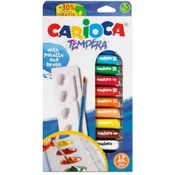 Carioca Tempera tube 10 ml + čopič - 12 kosov