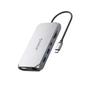 Orico XCR 12v1 USB-C Docking Station, 2x HDMI 4K 60Hz, Siva