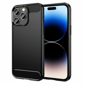 Ovitek za iPhone 14 Pro Max Carbon vzorec, črn