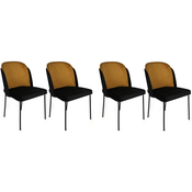 Hanah Home Set od 4 trpezarijske stolice Dora Kaki-Crna