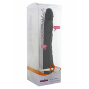 Seven Creations Silikonski klasični vibrator 19 cm dolg črn