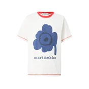 Marimekko Majica TARTTUA UNIKKO PLACEMENT mornarska/nočno modra/bela