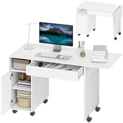 HOMCOM HOMCOM Pisalna miza iverna plošča 130D x 58Š x 73,2V cm bela, (5000243041)