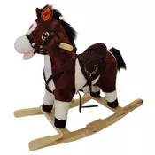 BABY LINE Plisani Konjic Klackalica Happy Pony Tamno Braon