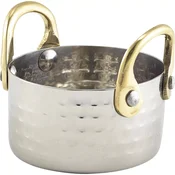 GENWARE Servirna skledica iz nerjavečega jekla, tolčena površina, 40 mm, premer: 75 mm