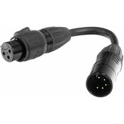 Accu Cable 5-pin M to 3-pin FM IP65 Kabel za DMX luči