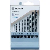 Bosch HSS spiralna burgija PointTeQ 2,0/2,5/3,0/3,5/4,0/5,0/6,0/7,0/8,0 mm sa šestougaonim HEX prihvatom pakovanje od 9 komada - 2607002826