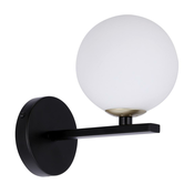 Kama Wall Lamp Black+Golden 1X28 G9 White Lampshade