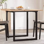 Blagovaonski stol O-oblika 80x80x75,5 cm od borovine i celik