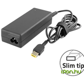 shumee Napajalnik za prenosnik Qoltec Lenovo 90W | 20V | 4,5A | Tanek koniček + pin | + napajalni kabel