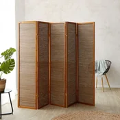 Homestyle4U Pregrada za prostor, 5-delna, 220x2,2x175 cm, rjava