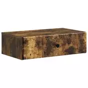 vidaXL Stenska stranska miza Dimljen hrast 59 x 34,5 x 17 cm