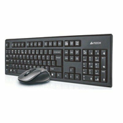 A4Tech Bežicna tastatura(membranski tasteri US) i miš(2000dpi) crna boja | A4-7100N