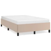 Vidaxl Posteljni okvir brez vzmetnice kapučino 120x190 cm umetno usnje