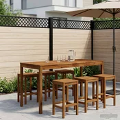 vidaXL Vrtni Bar Miza Naravna 196 x 80,5 x 105 cm Masiven les akacije