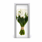 tulup.si Nalepka na vratih Bele tulipani 75x205 cm