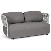 Casa Padrino luxury garden sofa gray/light gray/black 167 x 86 x H. 79 cm - Weatherproof garden sofa - Patio sofa - Garden furniture - Patio furniture - Outdoor furniture