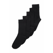 Trendyol 5-Pack Black Cotton Textured College-Tennis-Mid-Length Socks