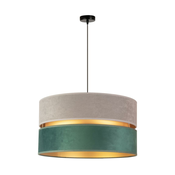 Duolla - Luster na sajli DUO 1xE27/15W/230V precnik 40 cm siva/zelena/zlatna
