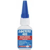Loctite 403 20 g, instantno, cianoakrilatno lepilo z nizko viskoznostjo, brez vonja in cvetenja, za kovine, plastiko, elastomere in porozne materiale
