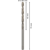 Sveder standardne dolžine PRO Metal HSS-G, 3,9 x 43 x 75 mm, 10 kosov