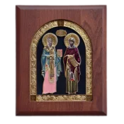 Ikona u drvetu Sveti Kirilo i Metodije, Pravougaona, 170x205x22mm