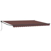 Vidaxl Avtomatsko zložljiva tenda rjava 450x300 cm