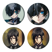 Set bedževa Anime Black Butler, 37 mm, 4 kom