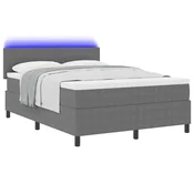 LED Box Spring Krevet Svijetlo siva i bijela. 140 x 190 cm