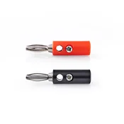 NEDIS Nedis, Banana konektor moški 4,5 mm niklani PVC stabilna povezava, Črna / Rdeča, (5000218665)