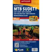 shumee Gorski Sudeti: Sovino gorovje, Kamnito gorovje, Valbrziško gorovje, Bardsko gorovje, Mieroszówsko gorovje. Turistični zemljevid kolesarskih poti. Izdaja 2023. Galileos