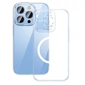 Maska Baseus Crystal Transparent Magnetic Case and Tempered Glass set for iPhone 14 Pro Max