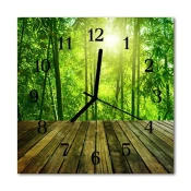 tulup.si Steklena kvadratna ura Bamboo 30x30 cm
